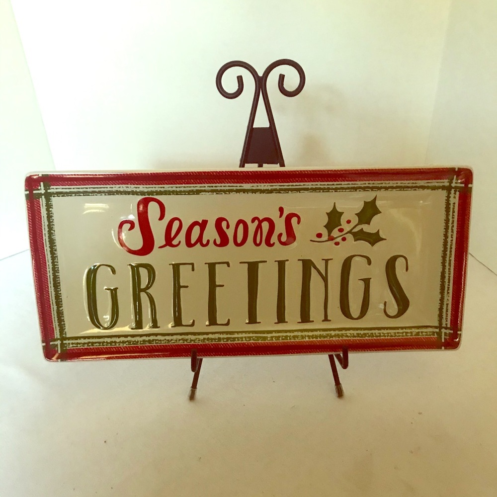 Christmas/Holiday Tray SEASON’S GREETINGS.